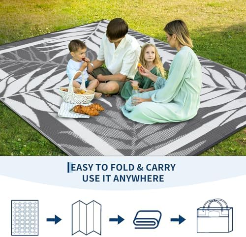 GAOMON Outdoor Rug 9x18 ft Waterproof Reversible Patio Rug - Image 6