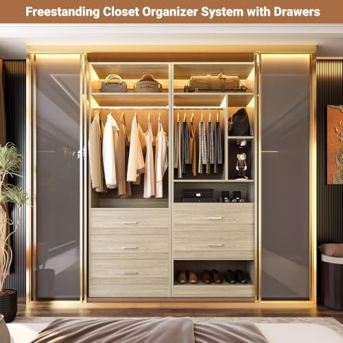 Besiost Closet Systems with 5 Drawers, Closet Organizer System - Image 3