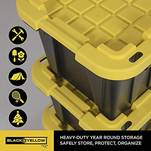 CX Heavy Duty 12-Gallon Stackable Plastic Storage Bins with Lids, 4 Pack - Image 6