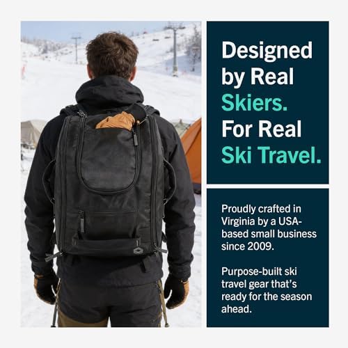 StoreYourBoard Ski Boot Bag Backpack for Ski Helmet & Snowboard Helmet – Waterproof Ski Bag with Compartments for Ski Goggles Men, Snowboarding Goggles, Ski Gloves Women & Ski Accessories, Black 58.5L - Image 5