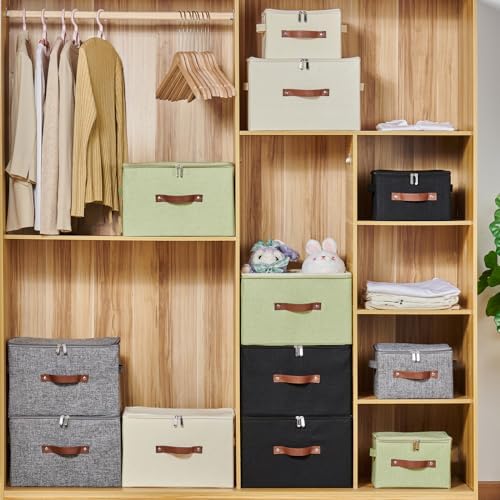 4PCS Storage Bins with Zipper Lids Decorative Lidded Basket Box - Image 7
