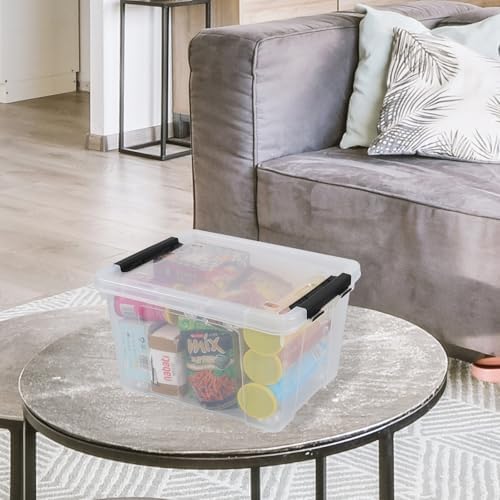 Obstnny 4 Packs 22 Quart Latch Box with Wheels, Plastic Lidded Storage Bin - Image 5