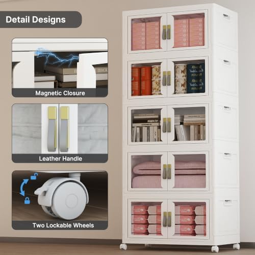920QT Stackable Storage Bins with Lids, 230Gal Foldable Storage Cabinets - Image 3
