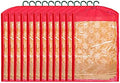 Kuber Industries 12 Pieces Non Woven Hanging Saree Cover Wardrobe Organiser with Hanger (Red) - Ctktc30949 by Kuber+Industries