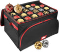 HOLDN’ STORAGE Premium Christmas Ornament Storage Box – Holds up to 72 4” Ornaments, Durable 600D Fabric, Adjustable Dividers, 3 Removable Trays – Metal Frame – Black by HOLDN%E2%80%99STORAGE