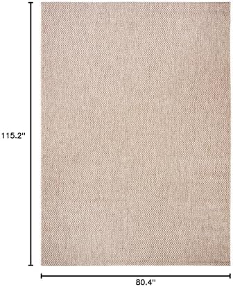 SAFAVIEH Washable Rug Outdoor Courtyard Collection - 6'7" x 9'6", Natural & Black, Non-Shedding & Easy Cleaning, Ideal for Patio, Backyard, Mudroom (CY8521-37312) - Image 2