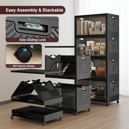 UAMFURI Stackable Storage Bins with Lids, 440QT Lockable Storage Cabinet - Image 4