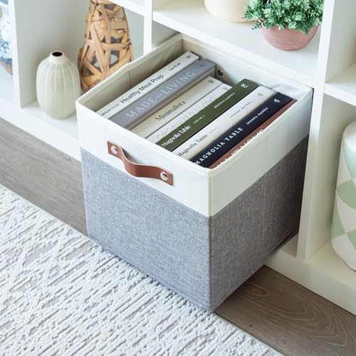OrganiHaus 11x11 Cube Storage Bins, Set of 4 - Fabric Storage Cubes - Image 5