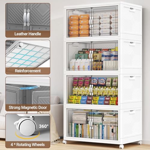 BROVIEW 640QT Large Stackable Storage Bins with Clear Doors, V20 4Pack - Image 4