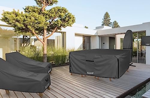 ULTCOVER Waterproof Patio Furniture Cover 136L x 74W in, Black - Image 6