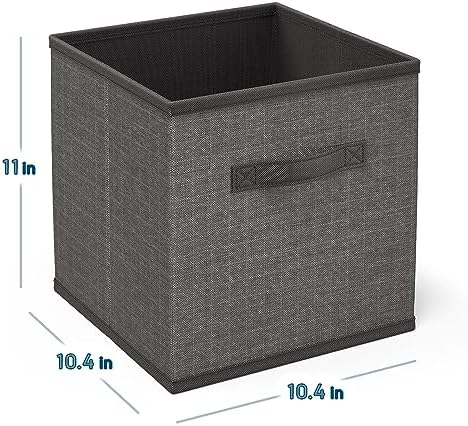 Nestl Cube Storage Organizer - Foldable 12-Cube Fabric Bins With Handles - 11-Inch Grey Closet Baskets for Bedroom, Playroom and More - Image 3