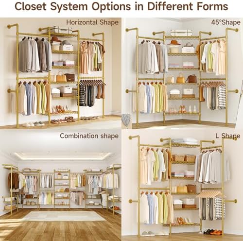 ONBRILL H3 Expandable Wall Mounted Closet System, Heavy Duty Clothing Rack - Image 6