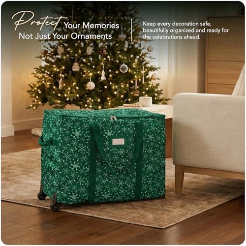 Covermates Rolling Adjustable Ornament Storage Bag, 25.5"W x 13"D x 18.5"H - Image 2