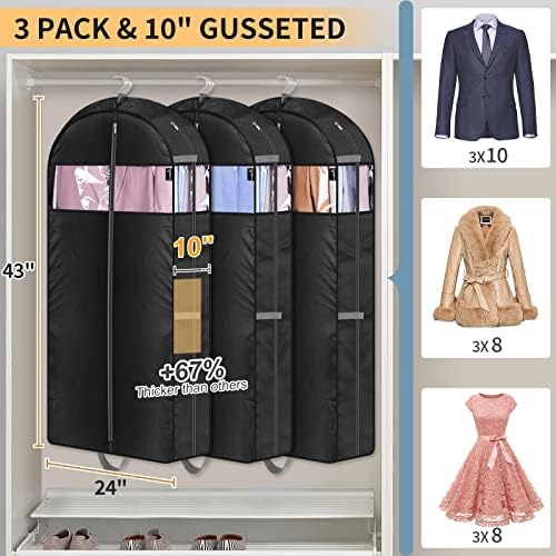 MISSLO 3 Pack 43" Garment Bag + 3 Pack 40" Garment Bags - Image 4