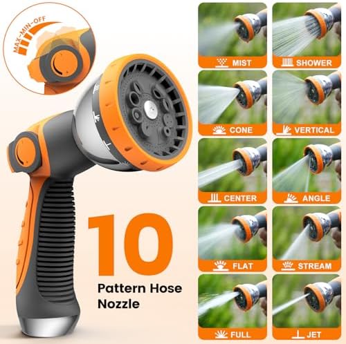 Retractable Garden Hose Reel 1/2” x 150ft, Auto Rewind Hose Reels for Outside, Heavy-Duty Wall-Mounted Outdoor Hose, 10-Mode Nozzle, Adjustable Length, 180° Rotation for Watering, Car Washing - Image 5