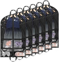 KEEGH 40 inch Clear Garment Bags for Dance Costumes, Black, 6 Pack by KEEGH
