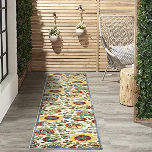 Nourison Home Aloha Ivory Multicolor 2'3" x 10' Area Rug - Easy Clean, Non Shedding, Bed Room, Living Room, Dining Room, Kitchen (10' Runner) - Image 4