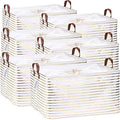 Hinwo 70L Extra Large Canvas Storage Bin with Lid and Handles, 6-Pack by Hinwo