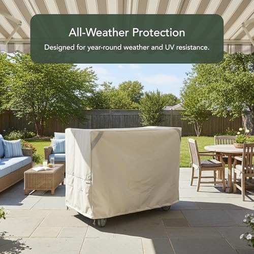 Covermates Prestige Serving Cart Cover, Polyester, 50W x 30D x 34H, Stone - Image 3