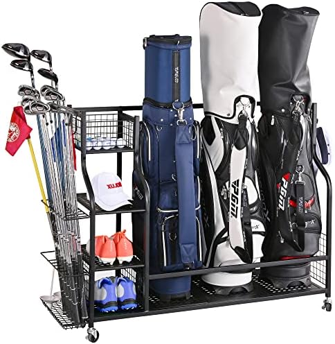 PLKOW Golf Bag Storage for Garage, Golf Equipment Organizer Rack by PLKOW