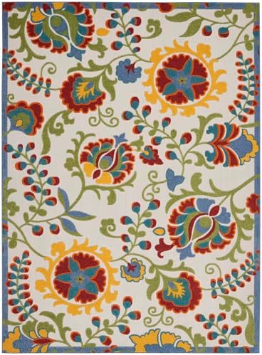 Nourison Home Aloha Ivory Multicolor 9' x 12' Area Rug - Easy Clean, Non Shedding, Bed Room, Living Room, Dining Room, Kitchen (9' x 12') - Image 4