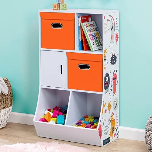 Closet Organizers Fabric Storage Bins With Lids Collapsible Cube Storage Organizer Basket With Handles,Storage Boxes for Clothes Storage,Office,Laundry,Shelves,6 Pack,（Orange） - Image 4