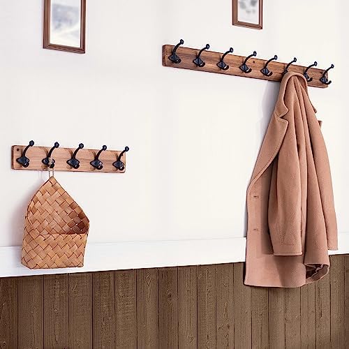 WEBI Rustic Coat Rack Wall Mount,35.43" Long 8 Cast Iron Coat Hooks Wall Mounted,Heavy Duty Wall Coat Hanger Hooks for Hanging Coats,Clothes,Jacket,Brown - Image 3