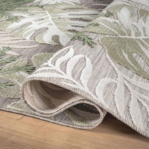 Luul Home Floral Indoor Outdoor Rugs 5x7 Large Area Rug for Living Room, Patio Decor, Kitchen, and Entryway Rug, Washable Stain Resistant Outside Carpet Green 5 x 7 - Image 3