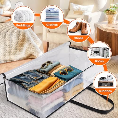 TasticTotes 8 Pack Clear Storage Bags for Comforter, 90L Long - Image 6