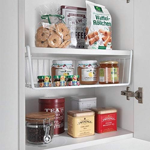 Modern Home Under Shelf Wire Storage Baskets – Hanging Organizer Rack for Cabinet, Pantry, or Closet – White Metal Basket for Kitchen, Towels, or Office – No Tools Required (Set of 4 15") - Image 3