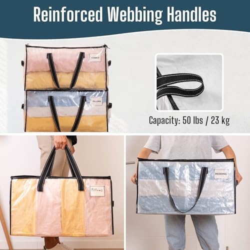 VENO Moving Bags, Storage Bags, Wide Open Top, Clear, 10 Pack - Image 5