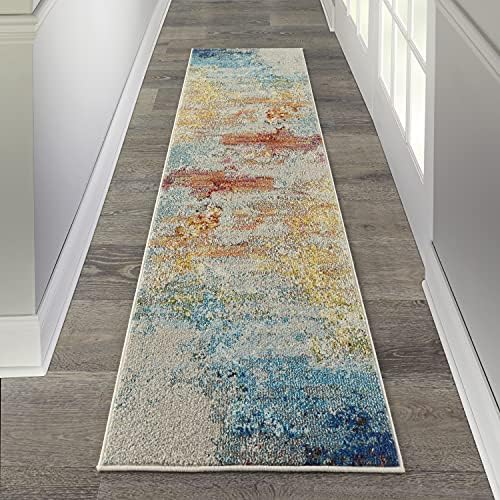 Nourison Home Celestial Sealife 2'2" x 7'6" Area Rug - Easy Clean, Non Shedding, Bed Room, Living Room, Dining Room, Kitchen (8' Runner) by NourisonHome