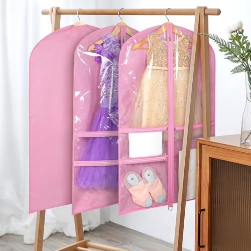 Univivi 40 Inch Dance Costume Garment Bags for Dancers, Pink, 8 Pack - Image 5