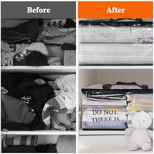 Vieshful 7 Pack Clear Clothes Storage Bags with Zipper 60L - Image 6