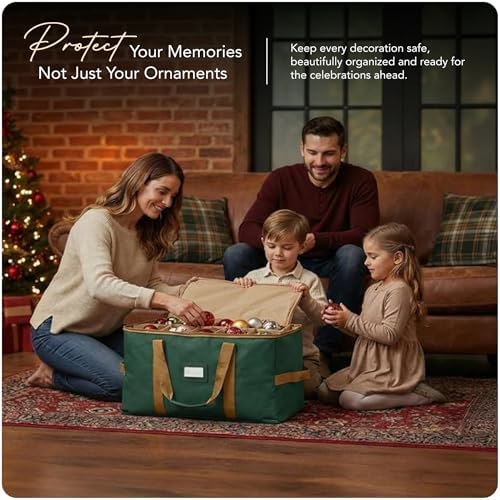Covermates Adjustable Ornament Storage Bag, 19.25"W x 13"D x 12.5"H, Green - Image 2