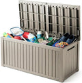 200 Gallon Deck Boxes Outdoor Waterproof, Outdoor Storage Box with Lockable Lid & UV-Resistant for Patio Furniture, Outdoor Cushions, Garden Tools and Pool Supplies, Light Brown by GraceYourYard