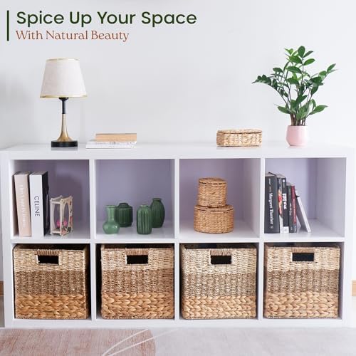 CHI AN HOME 12x12 Baskets for Cube Storage, Wicker Cube Storage Bins Set 4 - Image 2