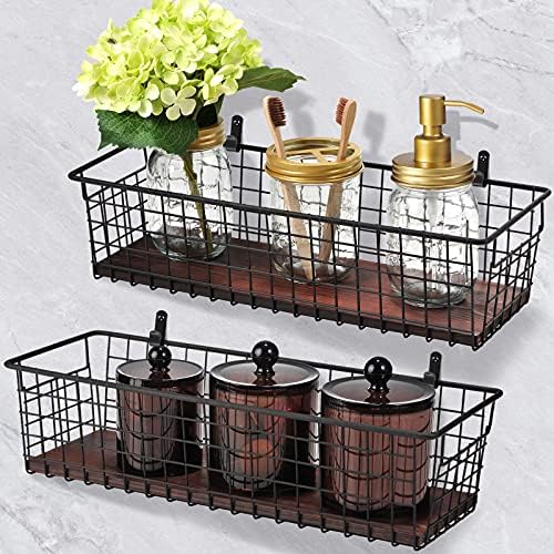 SheeChung [Extra Large Wall Storage Basket, Metal Hanging Basket, Black - Image 5