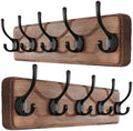 SKOLOO Rustic Coat Rack Wall Mount, 5 Hooks, 17 Inch, Solid Wood, Brown by SKOLOO