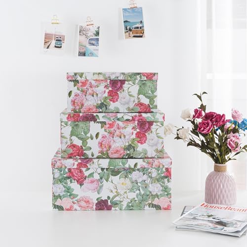 Soul & Lane - Rose Romance Decorative Storage Boxes with Lids, Set of 3 - Image 4