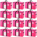 TAILI 12 Pack Pink Extra Large Moving Bags,Storage Bags with Visible Window by TAILI