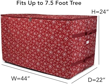 Covermates Christmas Tree Structured Rolling Storage Bag, Red Snowflake - Image 3