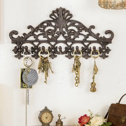 Sungmor Vintage Cast Iron Chrysanthemum Coat Hook with 5 Hooks - Image 6