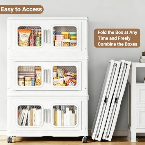 BROVIEW 240 Qt Extra Large Stackable Storage Bin with Lids, 4 Pack White - Image 6