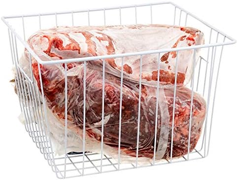 Freezer Basket Organizer, Refrigerator Metal Wire Storage Divider, Household Container Bins with Handles for Kitchen, Pantry, Cabinet, Closets - Pearl White (6, 11in x 10in x 5.5in) - Image 5