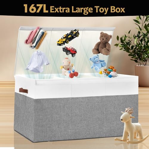 Extra Large Toy Storage Box with Lid,Toy Chest Bin Basket with Dividers - Image 2