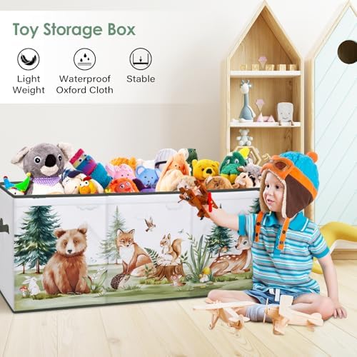 decalsweet Large Toy Box Collapsible Chest Organizer with Flip Lid for Kids - Image 5