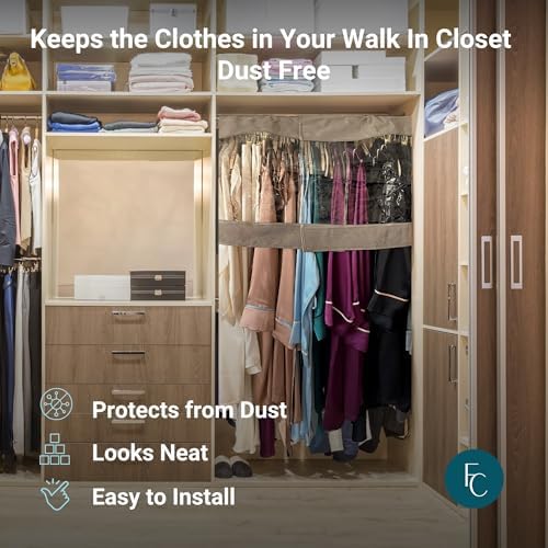 Garment Cover for Closet Rod and Portable Clothing Rack Shoulder Dust Cover - Protect Your Wardrobe in Style - Adjustable to fit 26" to 48" long - 4 Pack - Image 3