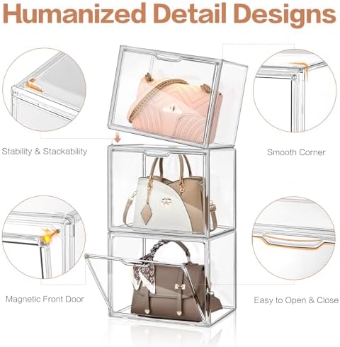 3 Packs Clear Handbag Storage Organizer for Closet - Image 3