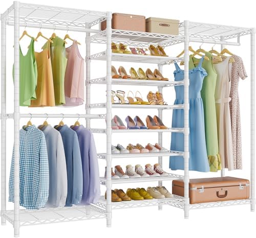 VIPEK S3 Freestanding Clothes Rack with 8-Tier Shoe Shelves, White by VIPEK